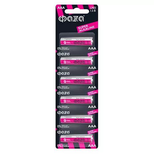 Элемент питания алкалиновый LR03 Super Alkaline BL-6 (уп.6шт) ФАZА 5002012 Элемент питания алкалиновый LR03 Super Alkaline BL-6 (уп.6шт) ФАZА 5002012