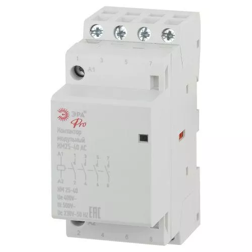 Контактор модульный КМ25-40 AC PRO NO-902-298 ЭРА Б0049163 Контактор модульный КМ25-40 AC PRO NO-902-298 ЭРА Б0049163