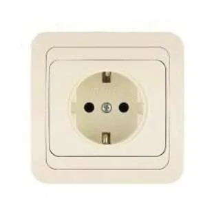 Розетка 1-м СП Mimoza 16А IP20 с заземл. крем/крем Makel 25028 Розетка 1-м СП Mimoza 16А IP20 с заземл. крем/крем Makel 25028