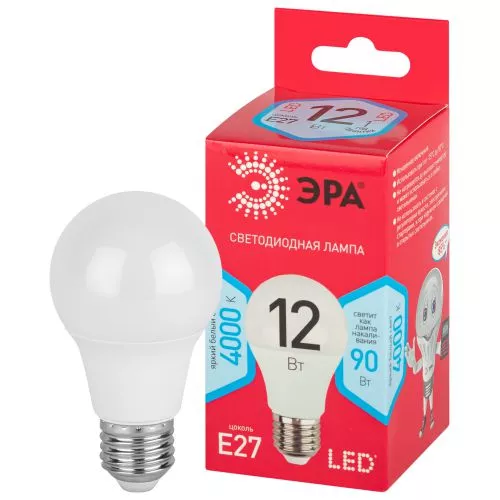 Лампа светодиодная A60-12W-840-E27 R (диод груша 12Вт нейтр. E27) Эра Б0049636 Лампа светодиодная A60-12W-840-E27 R (диод груша 12Вт нейтр. E27) Эра Б0049636