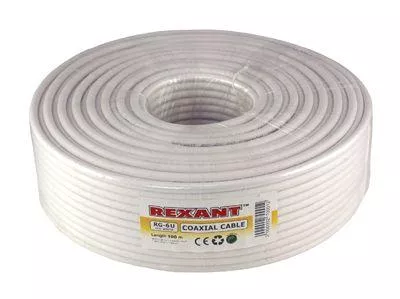 Кабель RG-6U+CU Cu/AL/Cu 48х0.12 75 Ом бухта Б (м) REXANT 01-2221 фото 2 Кабель RG-6U+CU Cu/AL/Cu 48х0.12 75 Ом бухта Б (м) REXANT 01-2221 фото 2