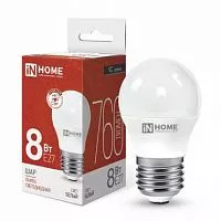 Лампа светодиодная LED-ШАР-VC 8Вт 230В E27 4000К 720лм IN HOME 4690612020570