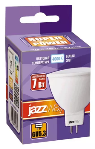 Лампа светодиодная PLED-SP JCDR 7Вт 4000К бел. GU5.3 520лм 230В JazzWay 1033512 фото 2