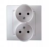 Розетка 2-м СП Simon15 16А IP20 без заземл. бел. Simon 1590457-030
