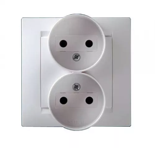 Розетка 2-м СП Simon15 16А IP20 без заземл. бел. Simon 1590457-030 Розетка 2-м СП Simon15 16А IP20 без заземл. бел. Simon 1590457-030