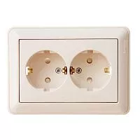 Розетка 2-м СП W59 защ. шторки с заземл. сл. кость SchE RS16-255-28 (РС16-255-28)