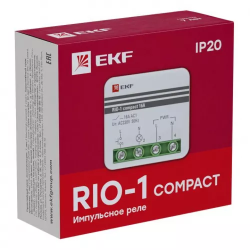 Реле импульсное RIO-1 compact 10А PROxima EKF rio-1k-10 фото 2 Реле импульсное RIO-1 compact 10А PROxima EKF rio-1k-10 фото 2