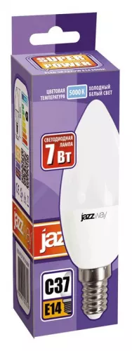 Лампа светодиодная PLED-SP C37 7Вт свеча 5000К холод. бел. E14 560лм 230В JazzWay 1027832-2 фото 2