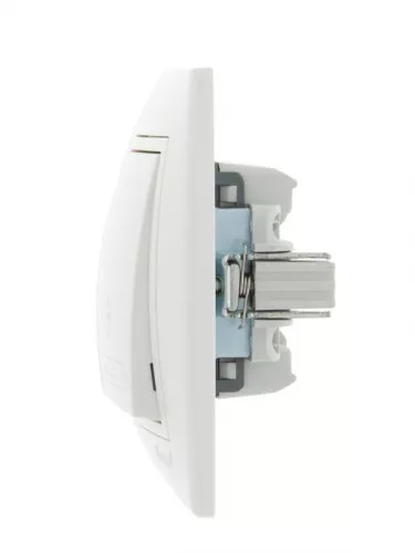 Выключатель проходной 2-кл. СП Мира 10А IP20 с бел.вставкой бел. LEZARD 701-0202-106 фото 4
