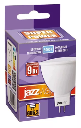 Лампа светодиодная PLED-SP JCDR 9Вт 5000К холод. бел. GU5.3 720лм 230В JazzWay 2859785A фото 2