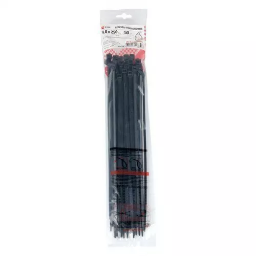 Хомут P6.6 4.8x250 FlexLock стандартный черн. (уп.50шт) PROxima EKF plc-fl-ctsb-4.8x250-r фото 4