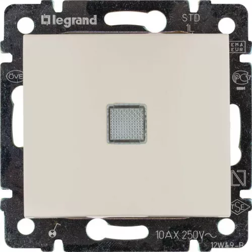 Механизм выключателя 1-кл. СП Valena 10А IP31 250В с зел. индикацией сл. кость Leg 774310 фото 6