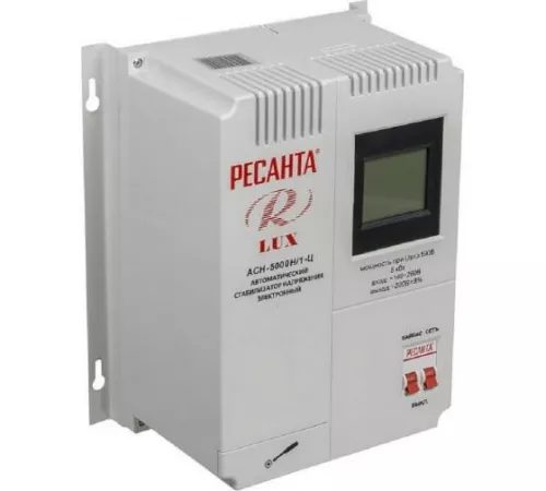 Стабилизатор напряжения АСН-5000 Н/1-Ц 1ф 5кВт настен. IP20 Ресанта Lux 63/6/16
