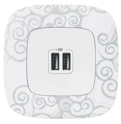 Устройство зарядное Valena Allure с 2-мя USB-разъемами 240В/5В 1500мА с лиц. панелью бел. Leg 754995 фото 2 Устройство зарядное Valena Allure с 2-мя USB-разъемами 240В/5В 1500мА с лиц. панелью бел. Leg 754995 фото 2