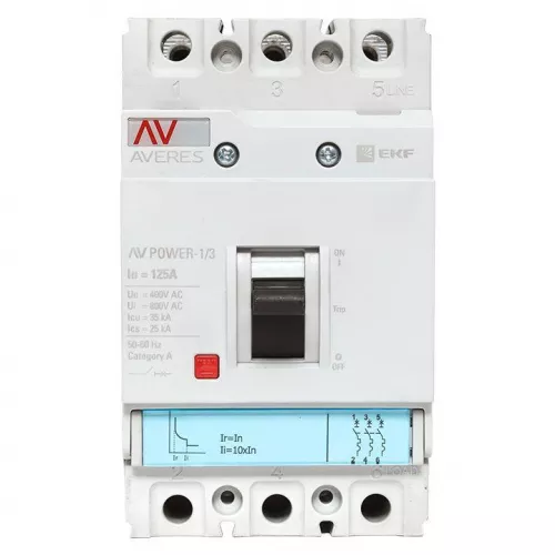 Выключатель автоматический 3п 125А 35кА AV POWER-1/3 TR AVERES EKF mccb-13-125-TR-av фото 9