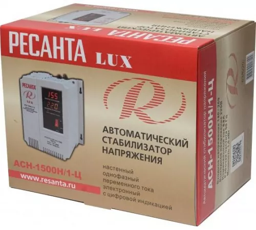 Стабилизатор напряжения АСН-1500Н/1-Ц 1ф 1.5кВт настен. IP20 Lux Ресанта 63/6/20 фото 4