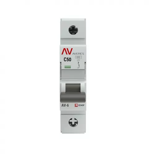 Выключатель автоматический модульный 1п C 50А 6кА AV-6 AVERES EKF mcb6-1-50C-av фото 2