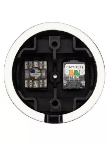 Розетка телефонная RJ11 + компьютерная RJ45 черная «Болонь» TDM фото 5