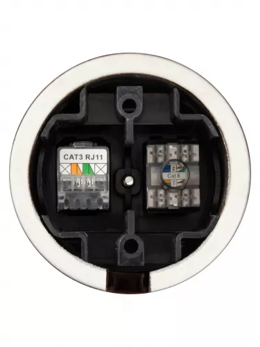 Розетка телефонная RJ11 + компьютерная RJ45 коричневая «Болонь» TDM фото 5