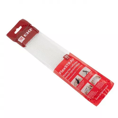 Хомут гибкий многоразовый бел. FlexSTRAP (уп.20шт) PROxima EKF plc-fs-wr Хомут гибкий многоразовый бел. FlexSTRAP (уп.20шт) PROxima EKF plc-fs-wr
