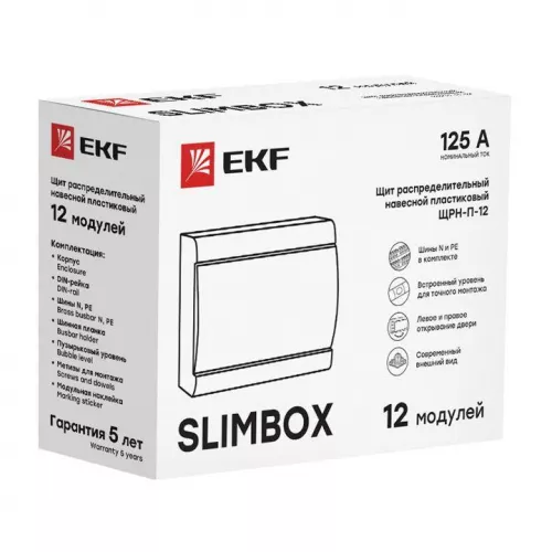 Щит ЩРН-П-12 "SlimBox" IP41 бел. дверца PROxima EKF sb-n-12w фото 3