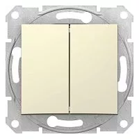 Механизм переключателя 2-кл. СП Sedna 10А IP20 (сх. 6+6) 250В беж. SchE SDN0600147