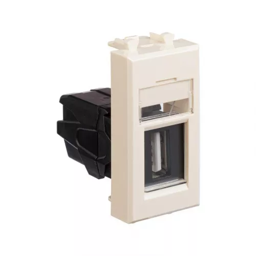 Розетка USB 2.0 1мод. Avanti "Ванильная дымка" модульная тип А-А DKC 4405401 фото 2