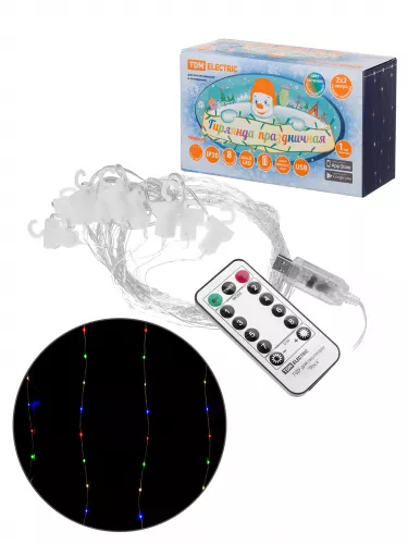 Гирлянда светодиодная "Роса - занавес" 2х2 м, 200LED, многоцветн., ПДУ, USB, IP20, TDM