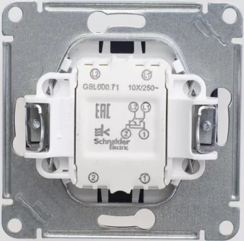 Механизм переключателя перекрестного 1-кл. СП Glossa 10А IP20 (сх. 7) 10AX шоколад. SchE GSL000871 фото 2