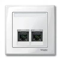 Плата Merten центральная для розетки SCHNEIDER ELECTRIC 2-поста бел. SchE MTN469919