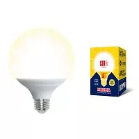 LED-G95-16W/3000K/E27/FR/NR Лампа светодиодная. Форма "шар", матовая. Серия Norma. Теплый белый свет (3000K). Картон. ТМ Volpe.