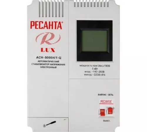 Стабилизатор напряжения АСН-5000 Н/1-Ц 1ф 5кВт настен. IP20 Ресанта Lux 63/6/16 фото 2