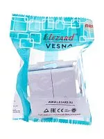 Механизм выключателя проходн. 2-кл.СП VESNA проходной двойной бел. LEZARD 742-0288-106