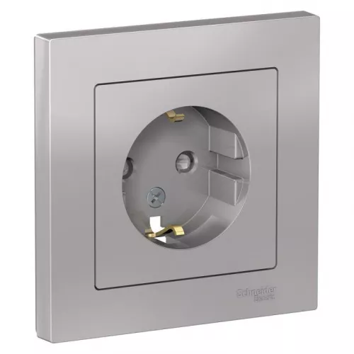 Розетка 1-м СП AtlasDesign 16А IP20 с заземл. защ. шторки в сборе алюм. SchE ATN000344 Розетка 1-м СП AtlasDesign 16А IP20 с заземл. защ. шторки в сборе алюм. SchE ATN000344