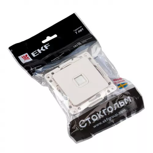 Механизм розетки RJ-45 1-м Стокгольм бел. PROxima EKF EYK01-035-10 фото 6