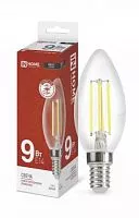 Лампа светодиодная LED-СВЕЧА-deco 9Вт 230В E14 4000К 810лм прозр. IN HOME 4690612026206