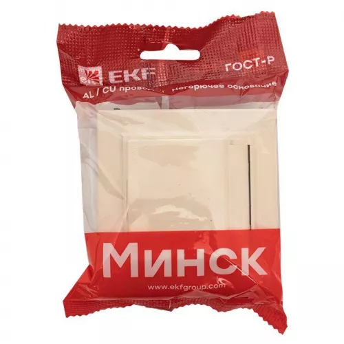 Розетка 1-м СП Минск 16А IP44 с заземл. защ. шторки с крышкой беж. EKF ERR16-029-200-44 фото 5