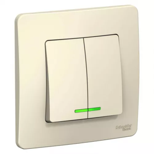 Выключатель 2-кл. СП Blanca 10А IP20 (сх. 5) 250В с подсветкой молочн. SchE BLNVS010512 Выключатель 2-кл. СП Blanca 10А IP20 (сх. 5) 250В с подсветкой молочн. SchE BLNVS010512