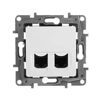 Механизм розетки комп. СП Etika RJ45 + RJ45 CAT.5E UTP бел. Leg 672255
