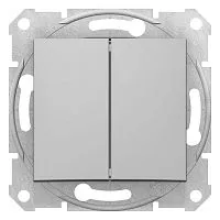 Механизм переключателя проходного 2-кл. СП Sedna 10А IP20 (сх. 6+6) 250В алюм. SchE SDN0600160
