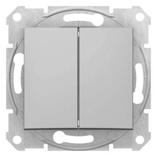 Механизм переключателя проходного 2-кл. СП Sedna 10А IP20 (сх. 6+6) 250В алюм. SchE SDN0600160