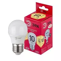 Лампа светодиодная RED LINE LED P45-10W-827-E27 R P45 10Вт шар E27 тепл. бел. ЭРА Б0050698