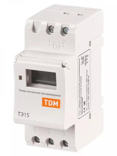 Таймер электронный ТЭ15-1мин/7дн-16on/off-16А-DIN TDM фото 2 Таймер электронный ТЭ15-1мин/7дн-16on/off-16А-DIN TDM фото 2
