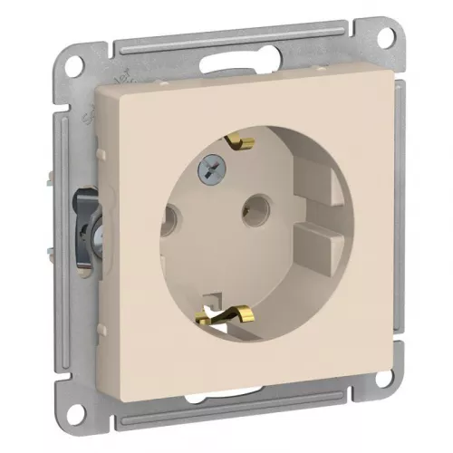 Механизм розетки 1-м СП AtlasDesign 16А с заземл. беж. SchE ATN000243