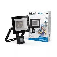 Прожектор светодиодный Elementary 20Вт 1380лм IP65 6500К с датчиком движения Gauss 628511320