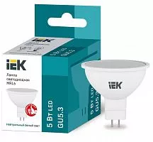 Лампа светодиодная ECO MR16 5Вт 4000К бел. GU5.3 450лм 230-240В IEK LLE-MR16-5-230-40-GU5