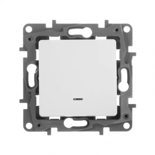 Механизм переключателя 1-кл. СП Etika Plus 10А IP20 250В 10AX с подсветкой безвинт. зажимы бел. Leg 672215 Механизм переключателя 1-кл. СП Etika Plus 10А IP20 250В 10AX с подсветкой безвинт. зажимы бел. Leg 672215