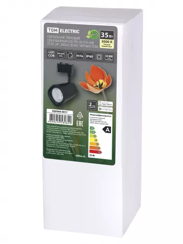 Светильник трековый однофазный LED TRL-02-035-WB 35 Вт, 24°, 3000 К, 90 Ra, черный, TDM фото 6