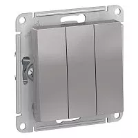 Механизм выключателя 3-кл. СП AtlasDesign 10А IP20 (сх. 1+1+1) 10AX алюм. SchE ATN000331