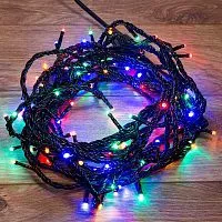 Гирлянда светодиодная "Твинкл Лайт" 20м 200LED мультиколор 20Вт 230В IP65 с контроллером 8 режимов провод черн. ПВХ Neon-Night 303-149